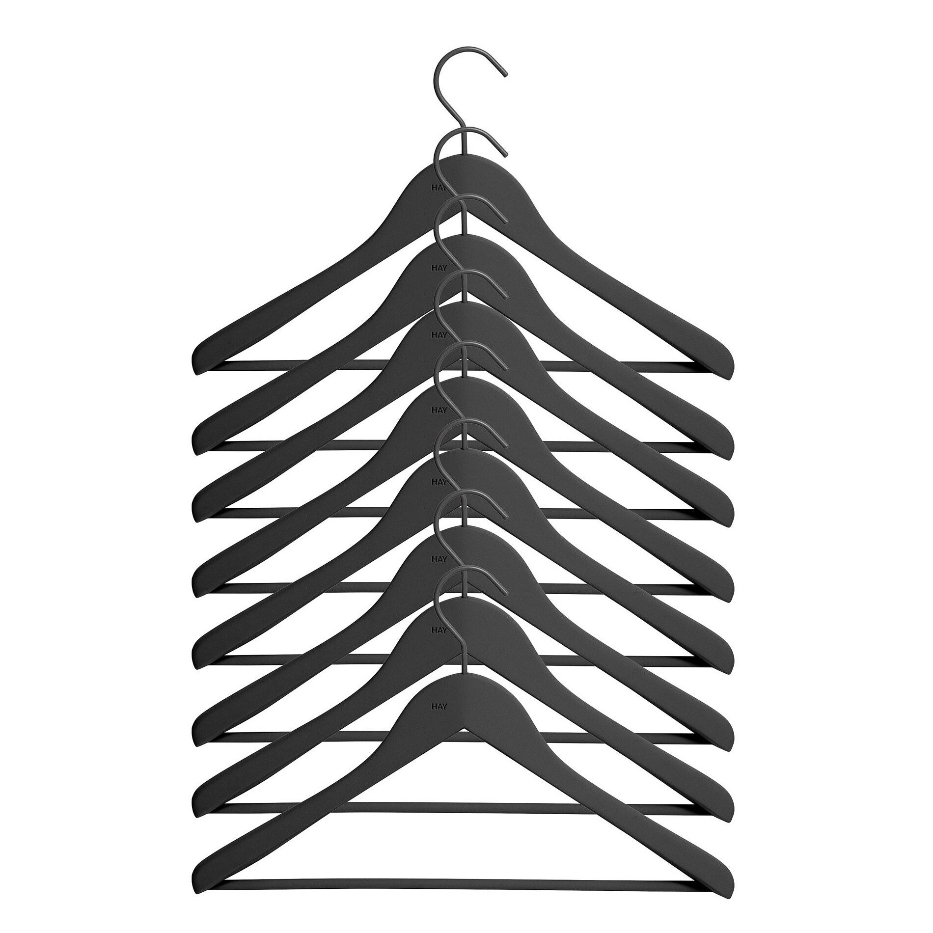 Soft Coat Hanger with Bar Set of 8