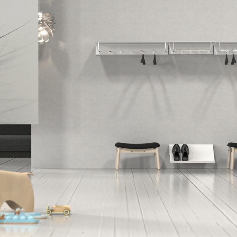 Unu Wall Coat Rack With 6 Hooks & Bar