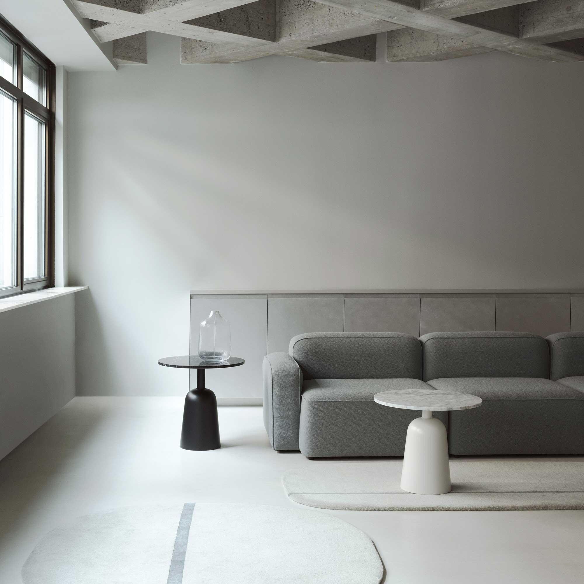 Turn Side Table Marble Adjustable in Height