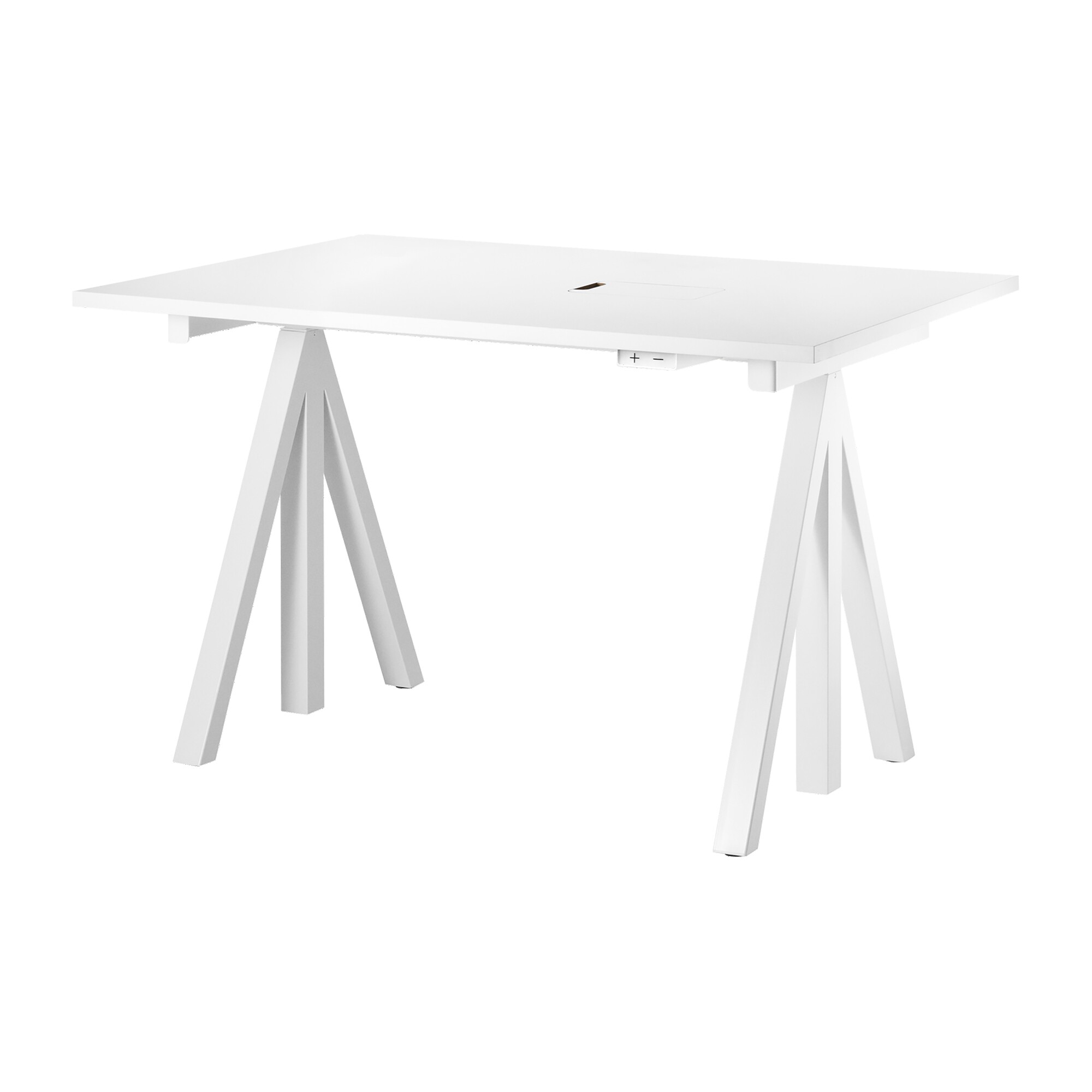 String Works Desk Height Adjustable White Frame