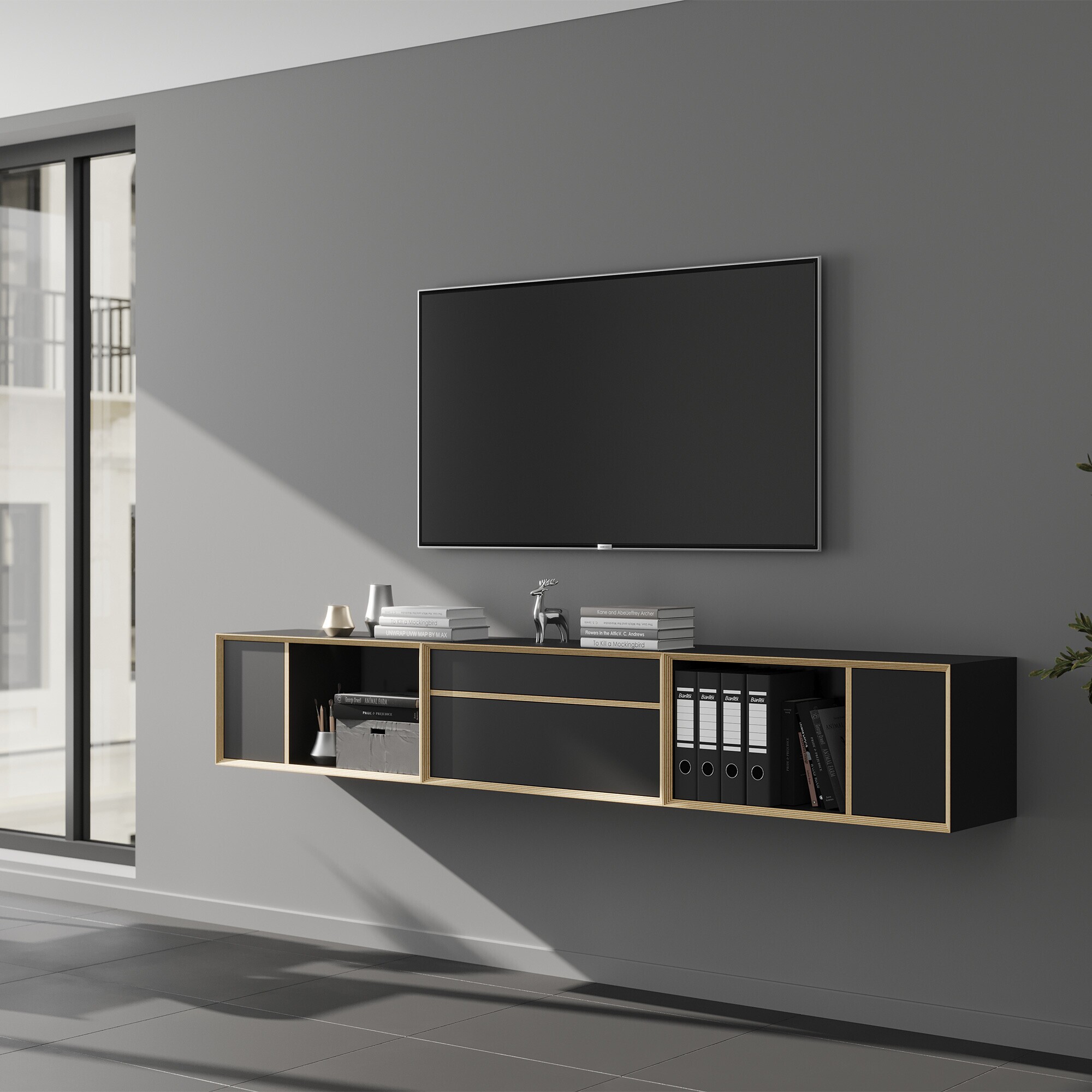 Vertiko Sixteen Shelf Unit with Door Right