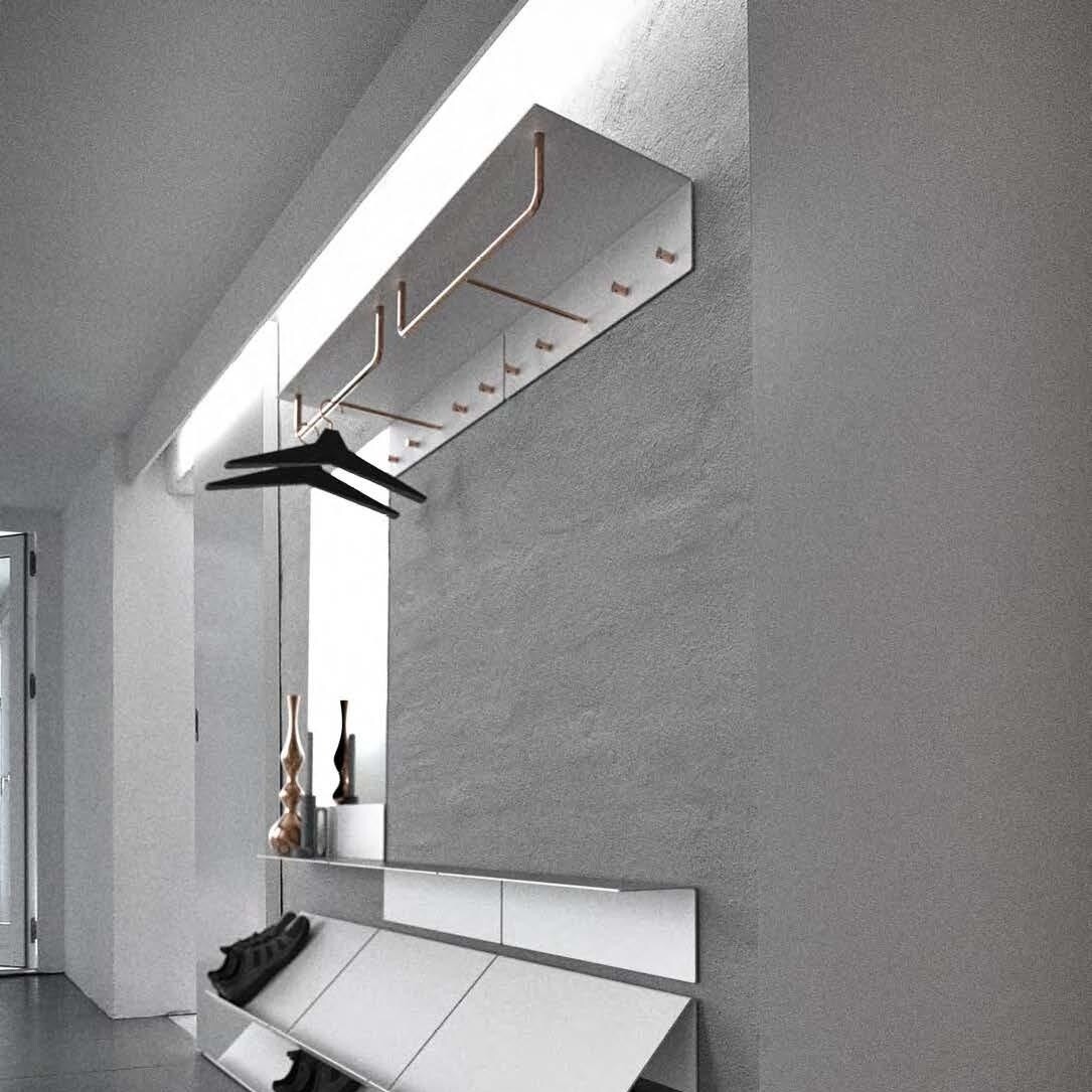 Unu Wall Coat Rack With 6 Hooks & Bar