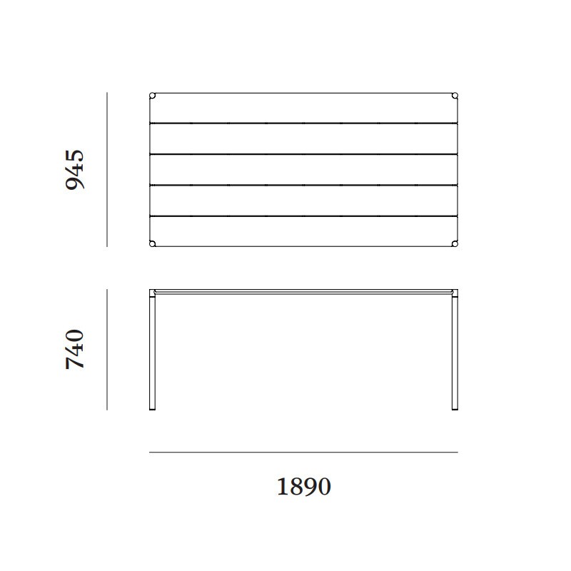 Sine Outdoor Dining Table 189x94.5cm