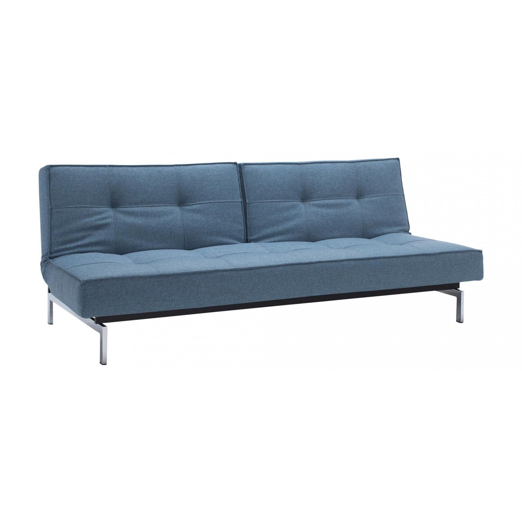 Splitback Sofa Bed Chrome 210x89cm