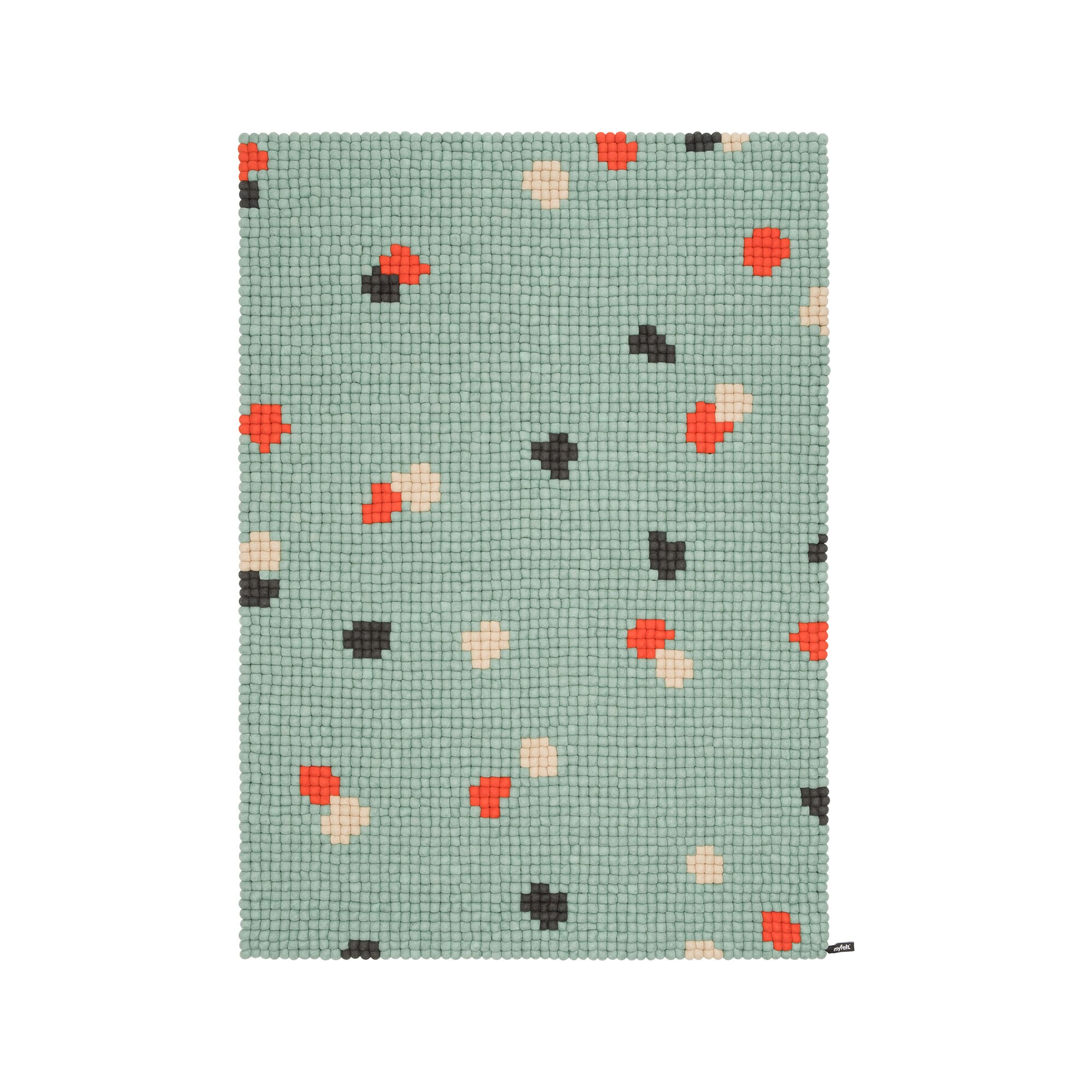 Terra Ocean Felt Ball Rug rectangular