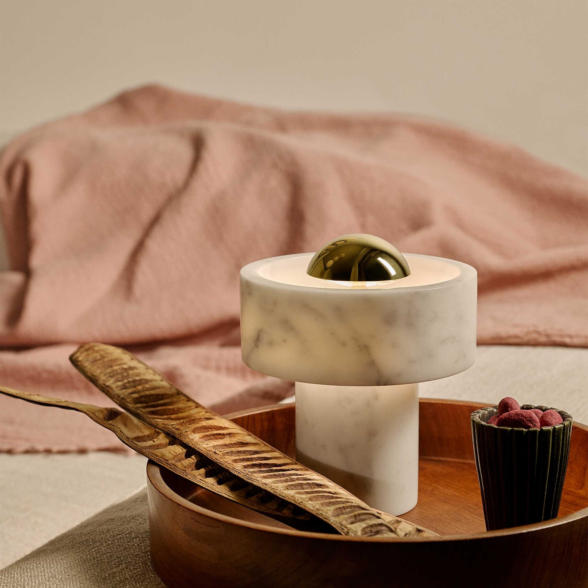 Stone LED Table Lamp with Battery