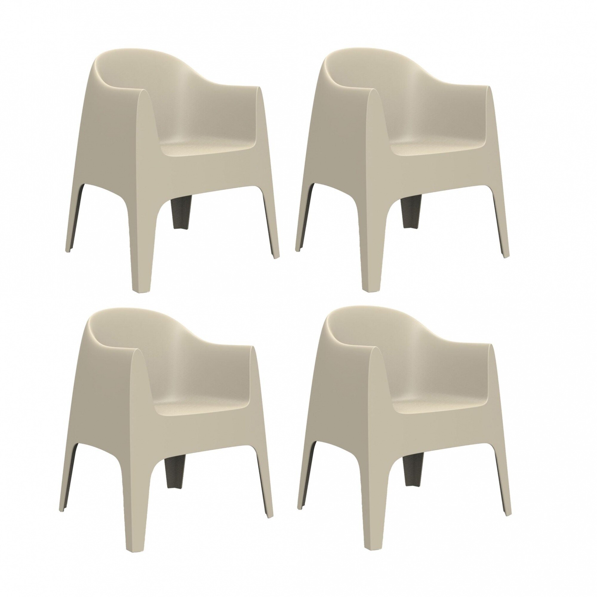 Solid Armchair Set of 4