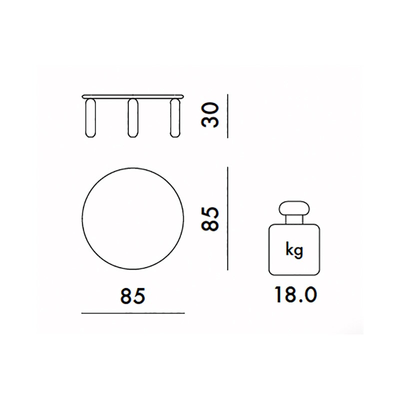 Undique Mas Side Table Ø85cm/H30cm