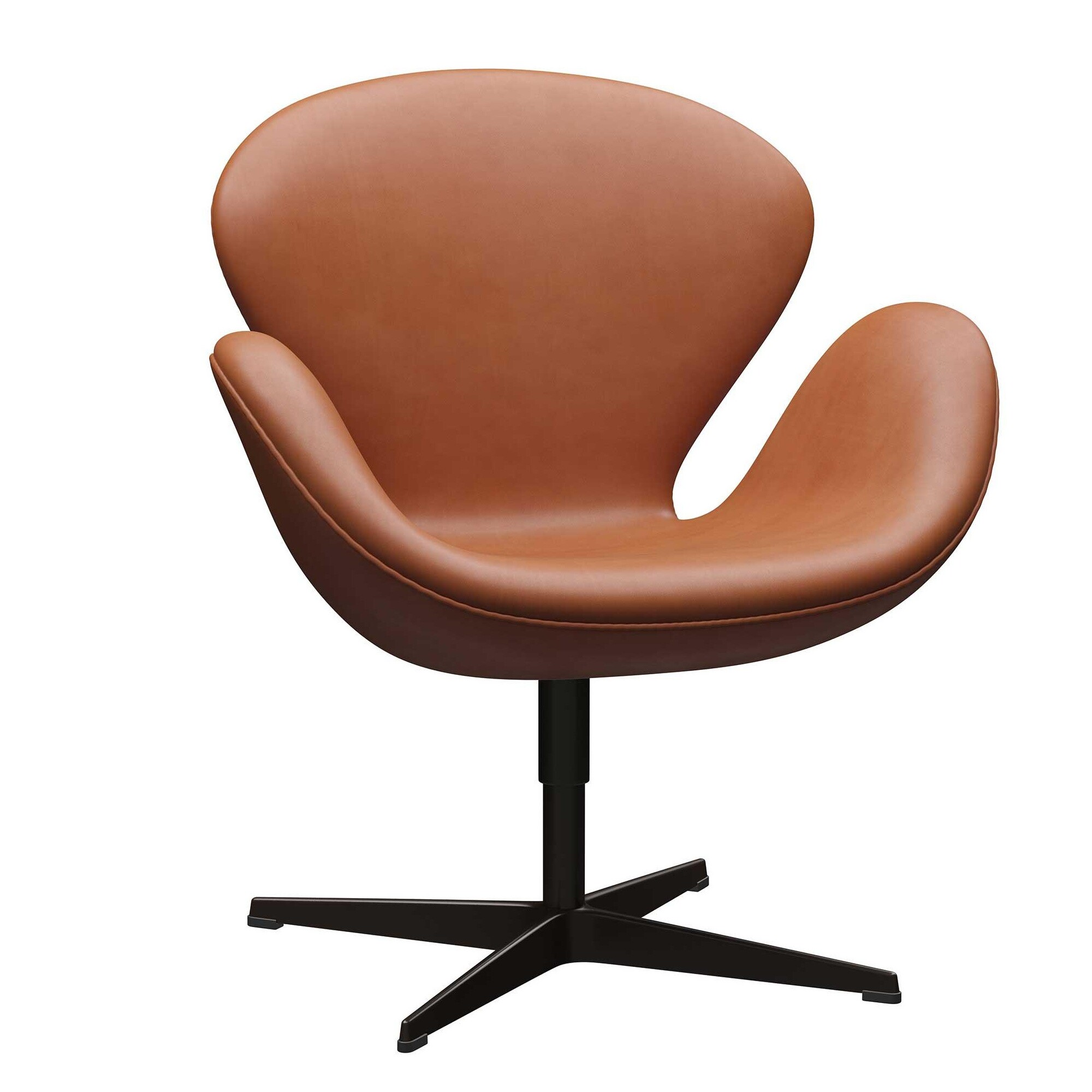Swan™ Chair Leather Brown Bronze Base