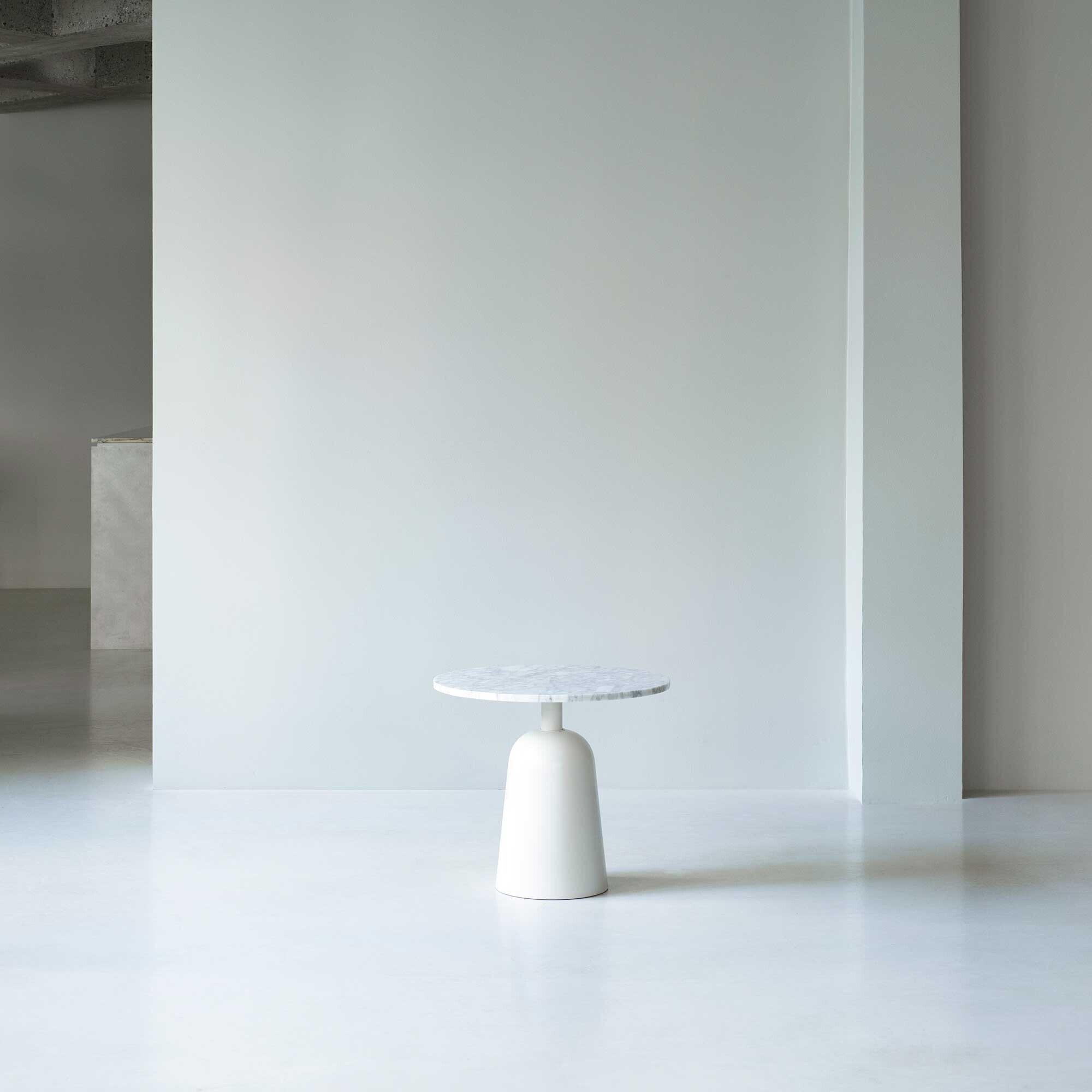 Turn Side Table Marble Adjustable in Height