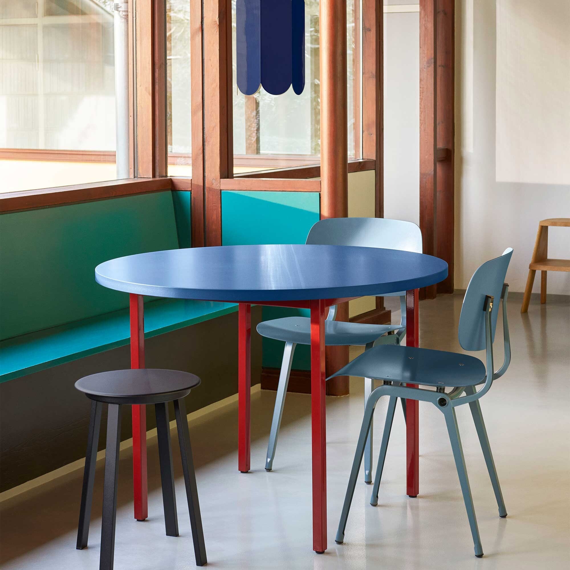 Two-Colour Dining Table Base Maroon Red Ø105cm