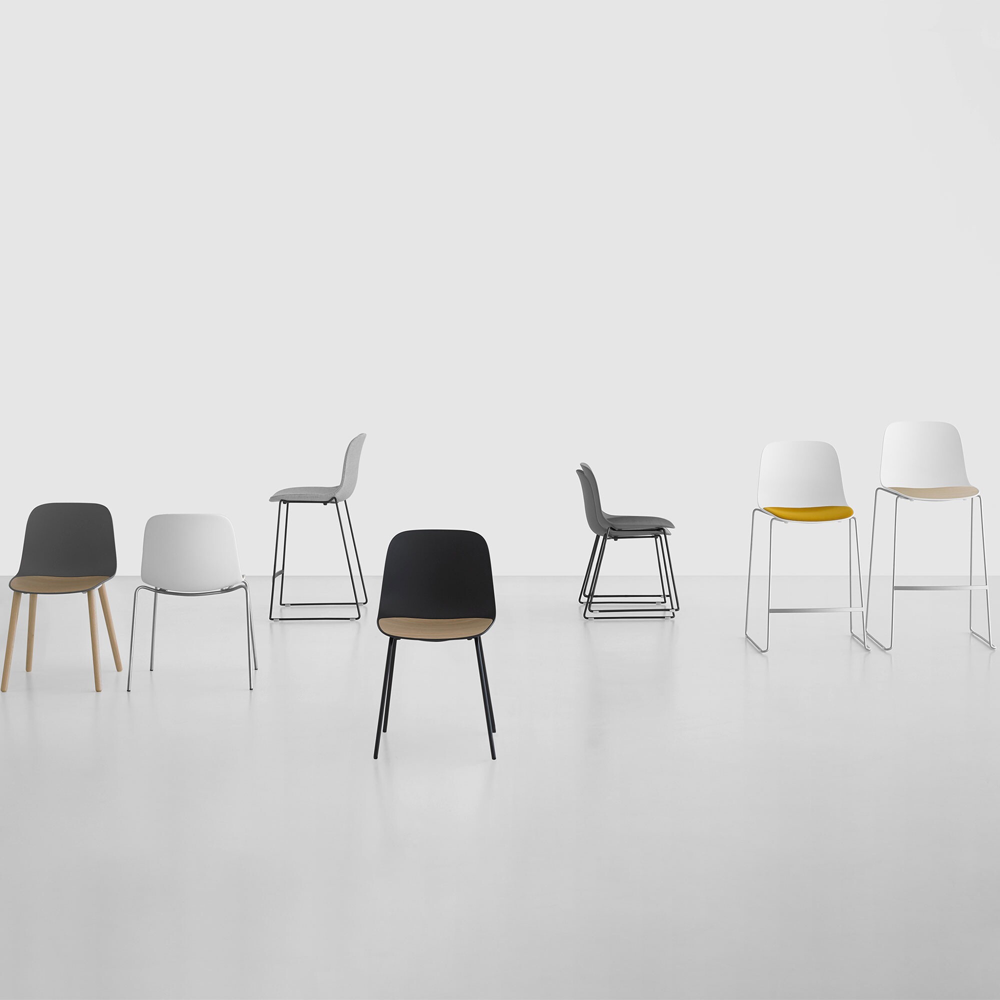 Seela S310 Chair Skid Frame White