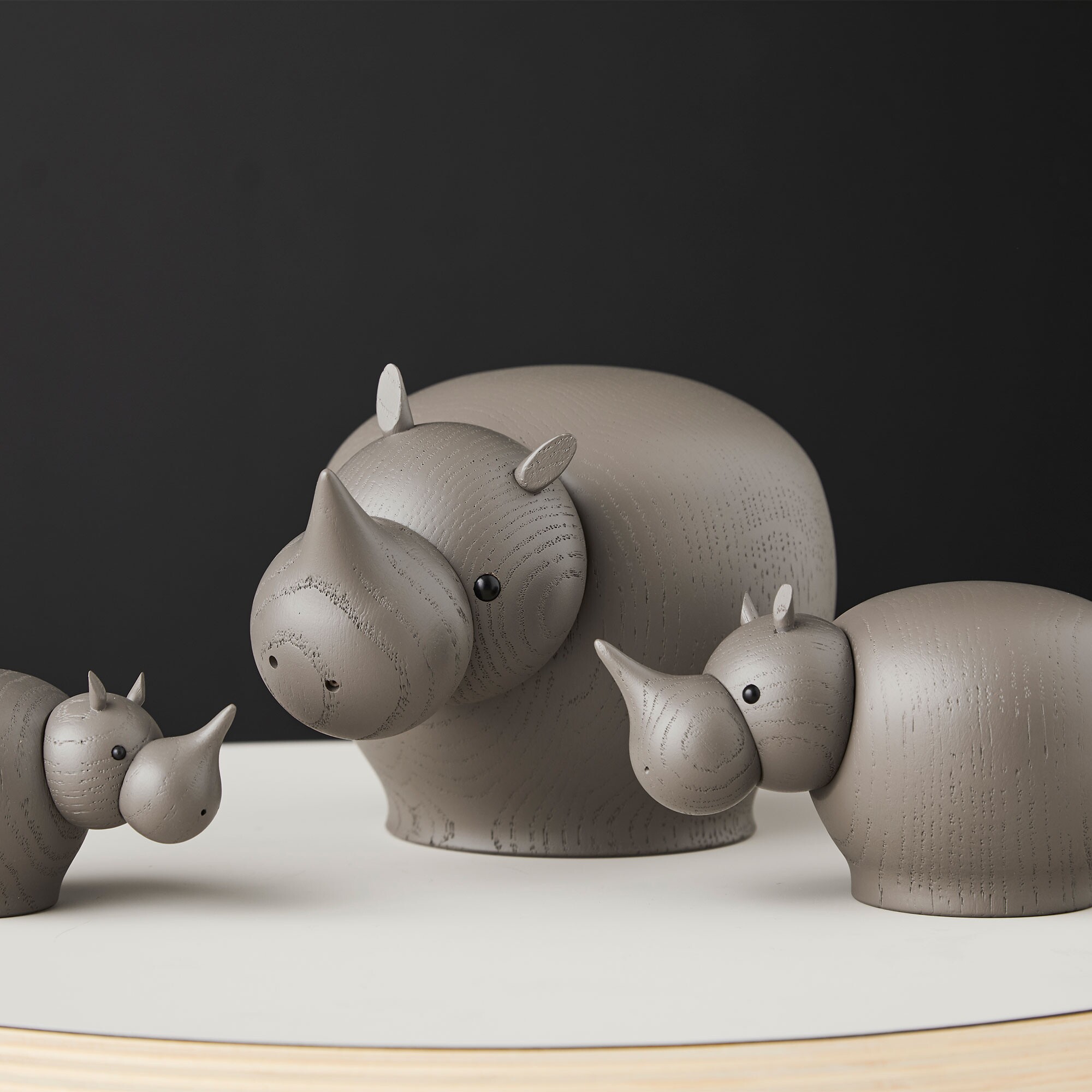 Rina Rhinoceros Wood Figure