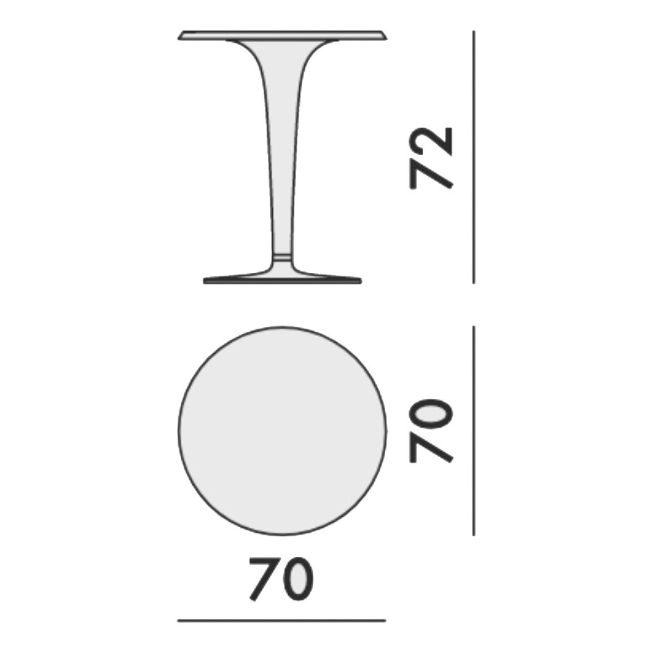Top Top For Dr. Yes Garden Table Ø70cm Frame Round