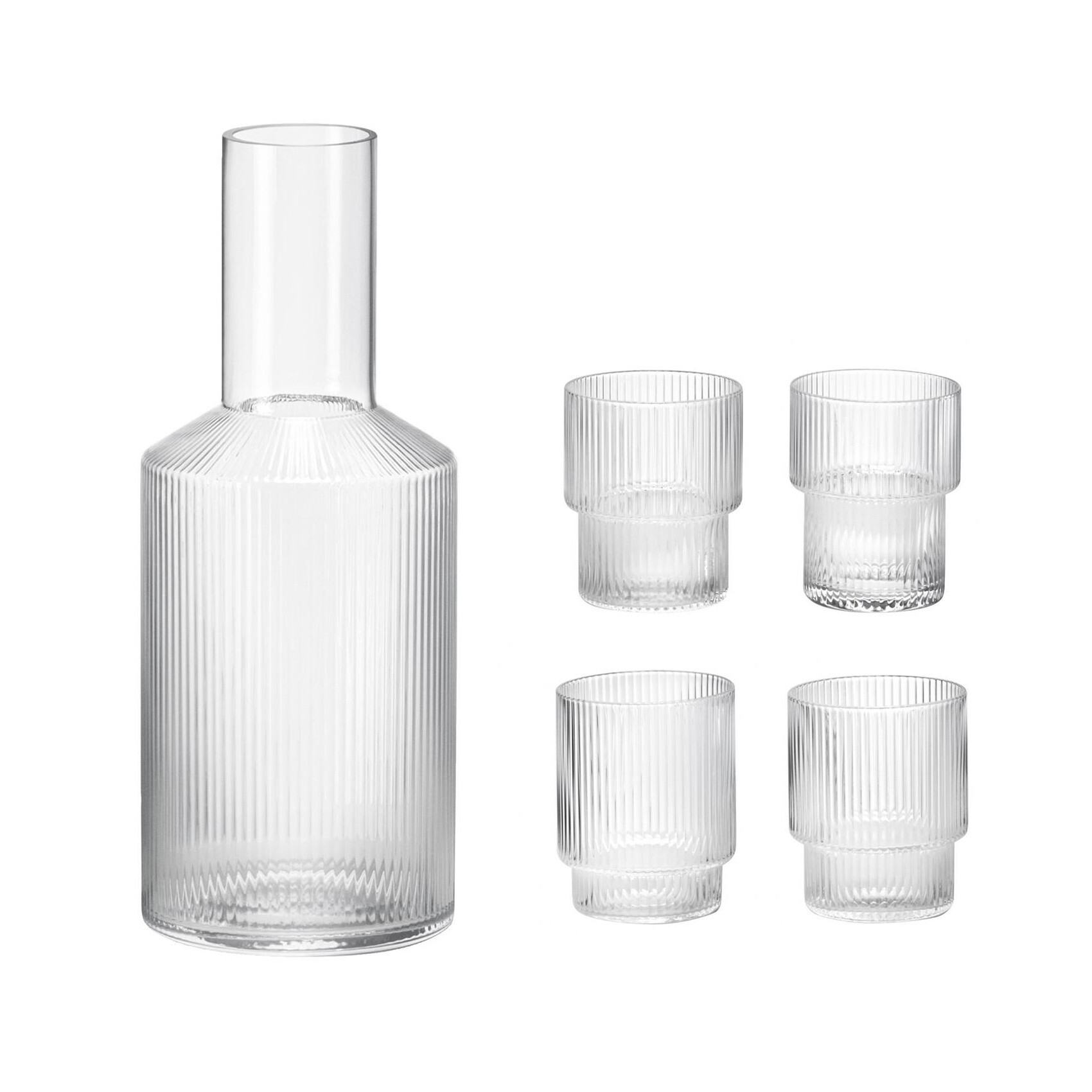 Ripple Carafe with Glass Set of 4