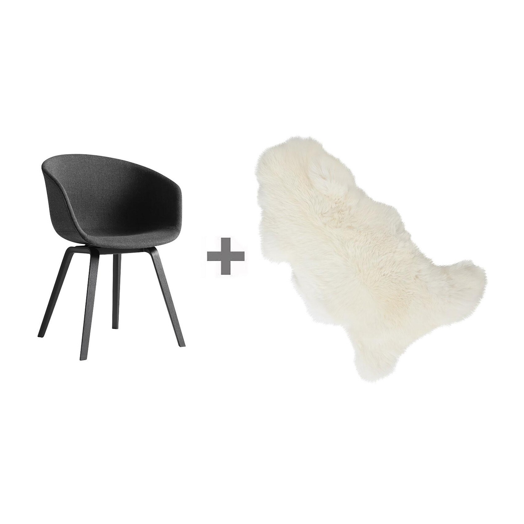 Promotion Set About a Chair 23 Armchair Upholstered + Fur
