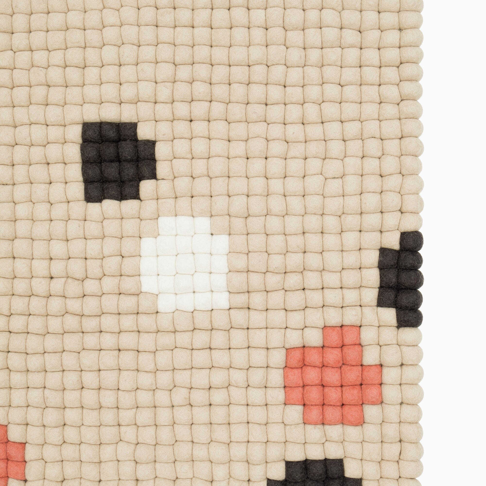 Terra Sand Felt Ball Rug rectangular