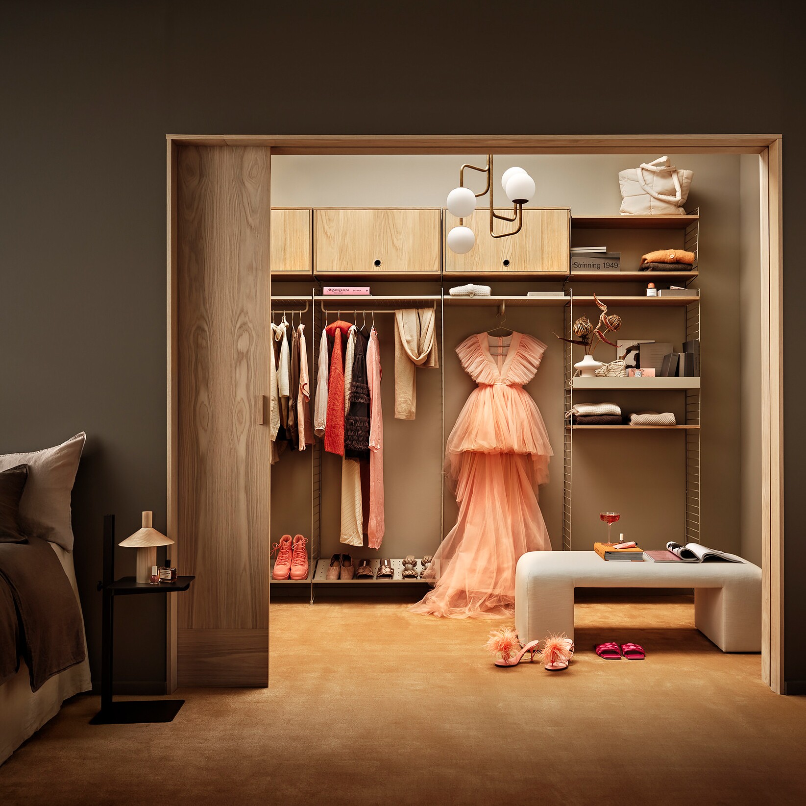 String System Cabinet with Flap Door 78x30cm