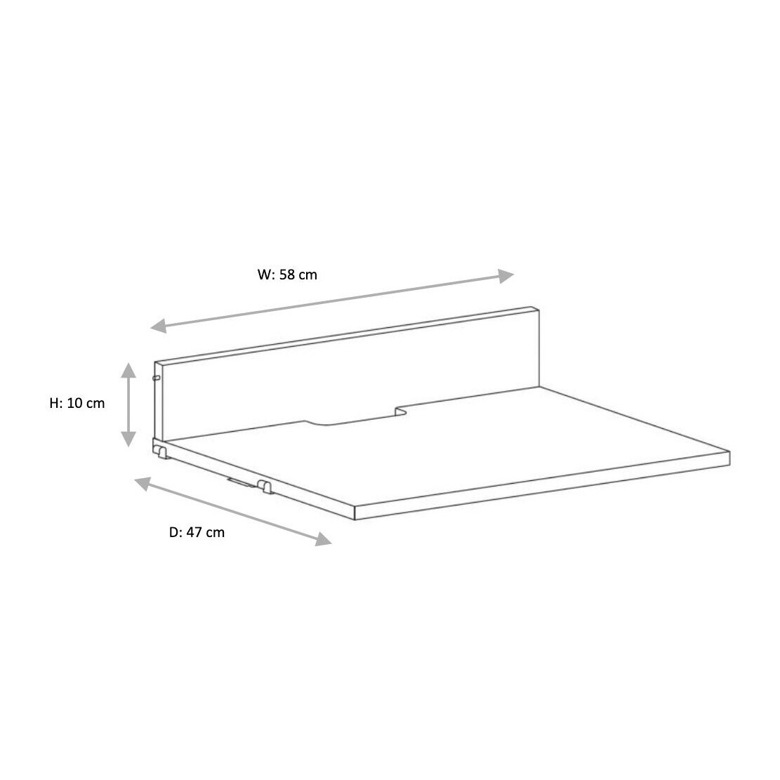 String System Media Shelf 58x47cm