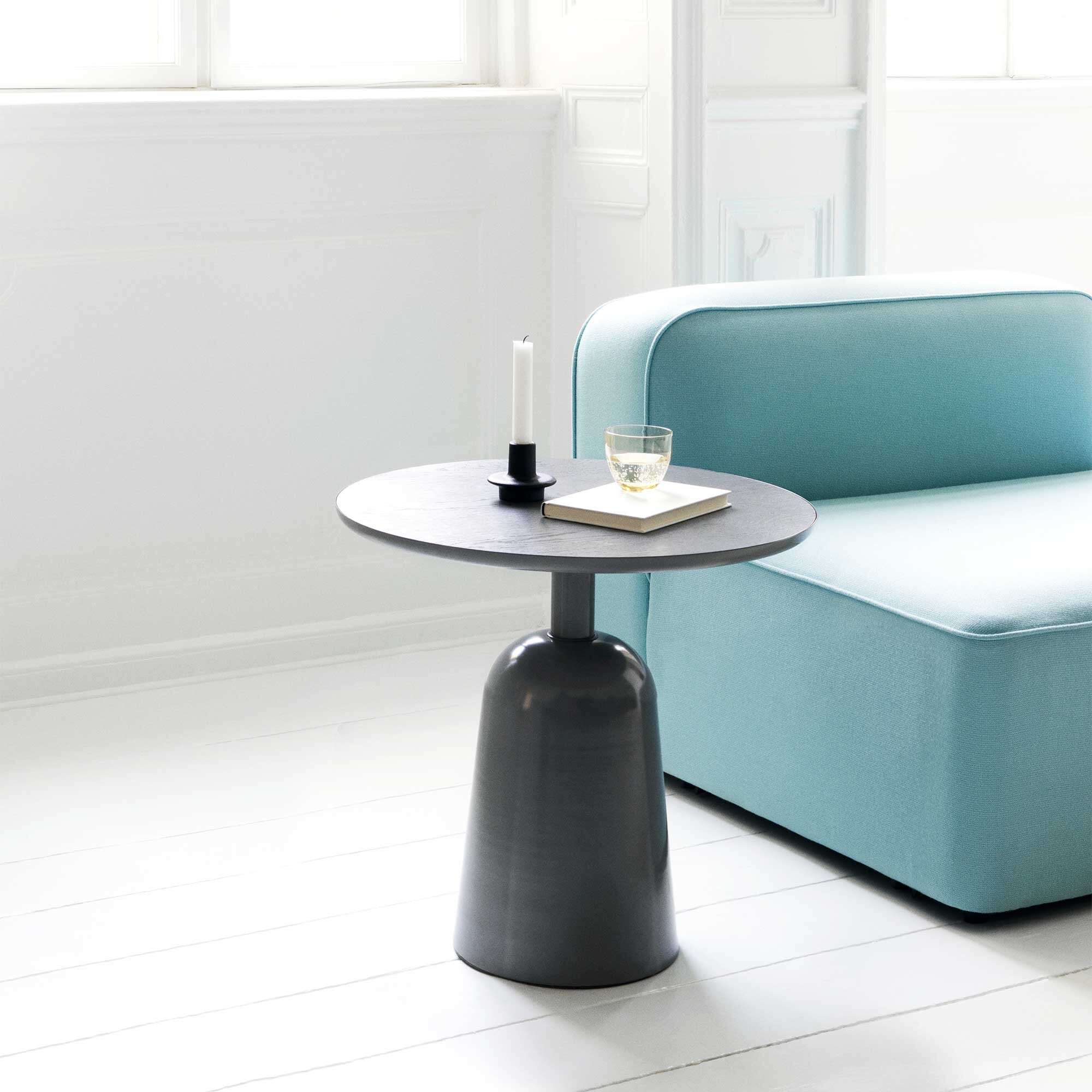 Turn Side Table Marble Adjustable in Height