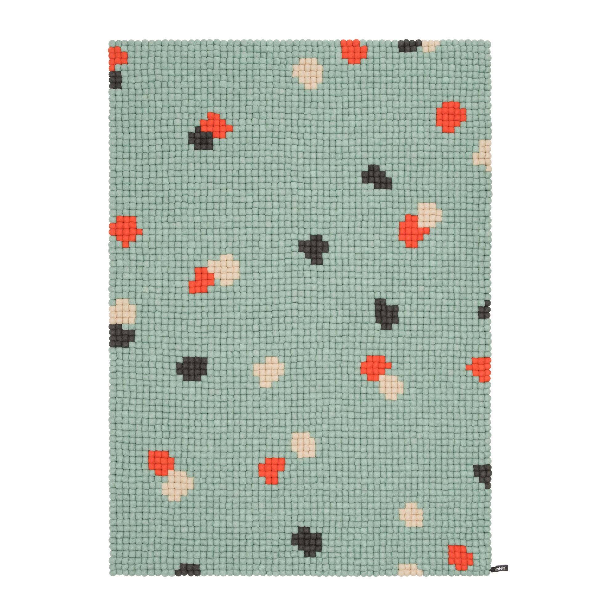 Terra Ocean Felt Ball Rug rectangular