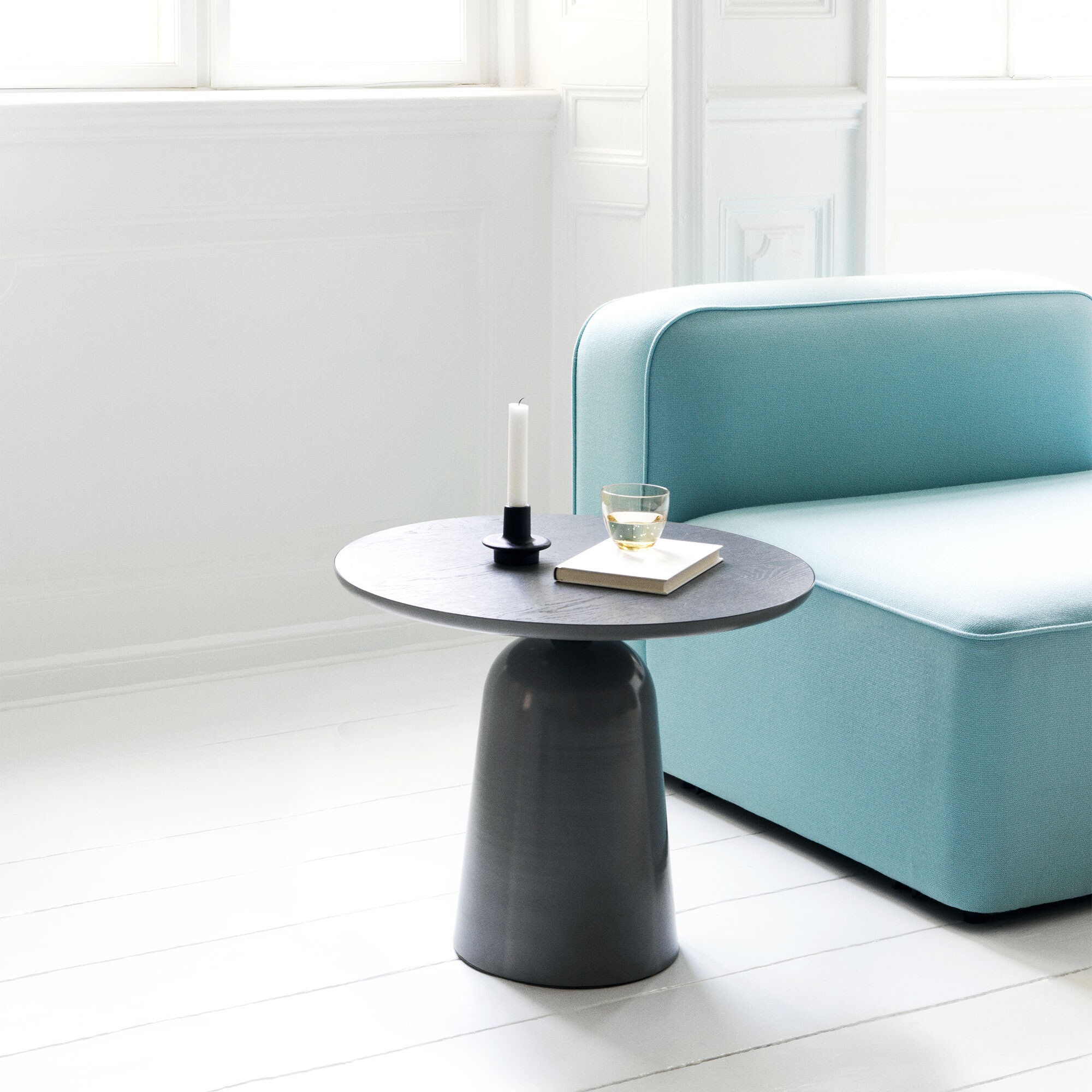 Turn Side Table Marble Adjustable in Height