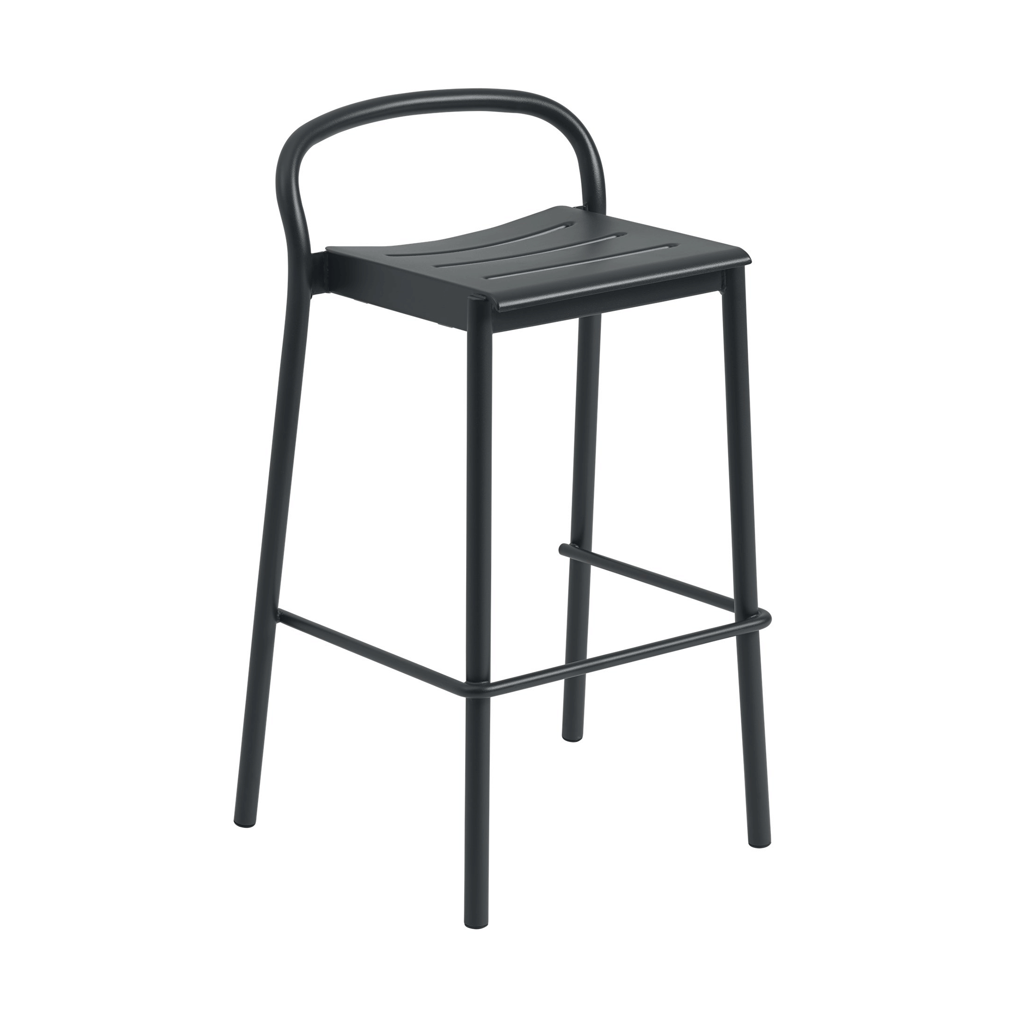 Linear Steel Outdoor Bar Stool H 75cm