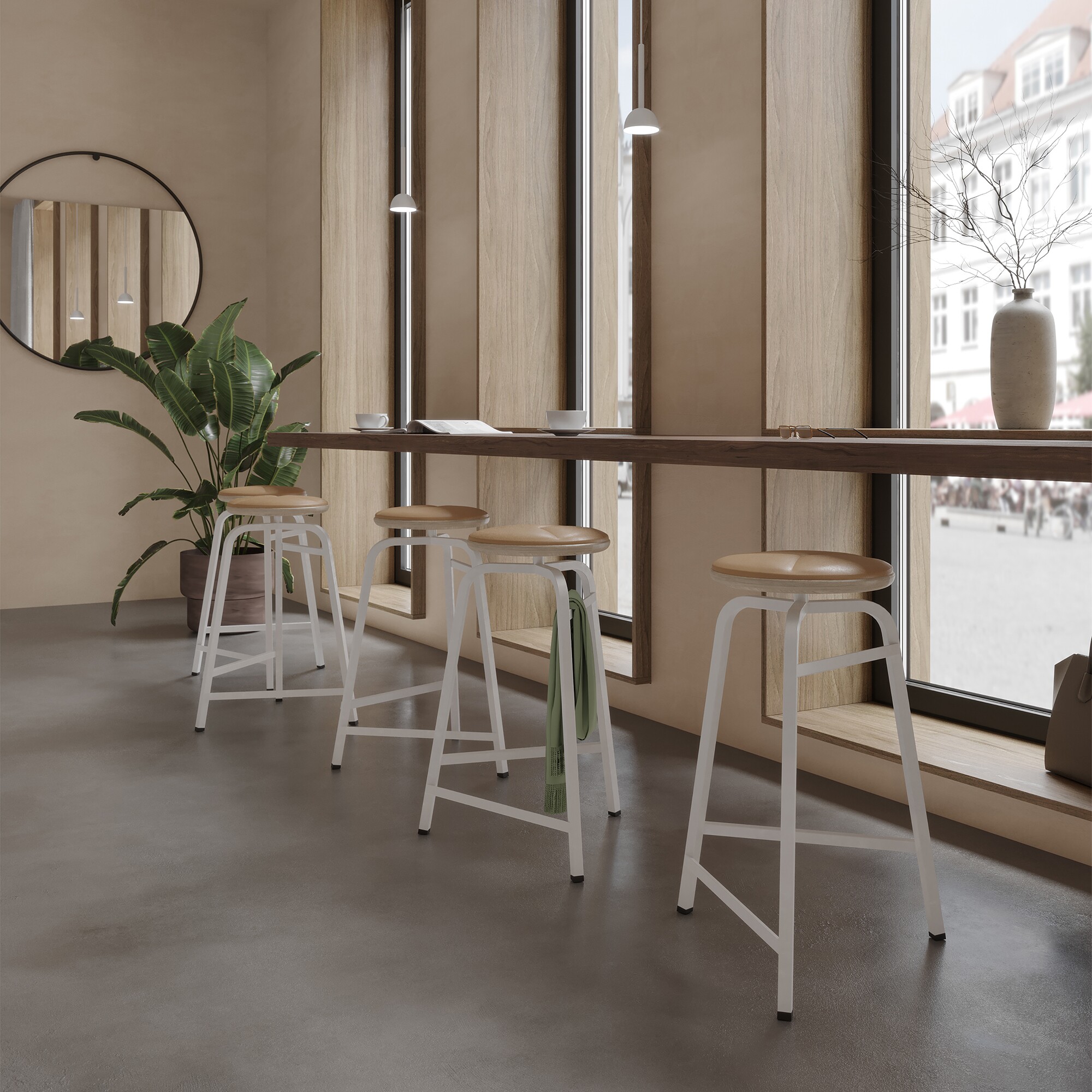 Treble Barstool Seat Surface Leather 65cm