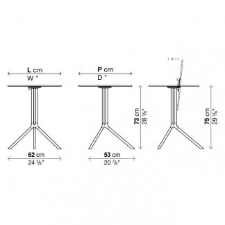Poule Bistro Table rectangular 59x59cm