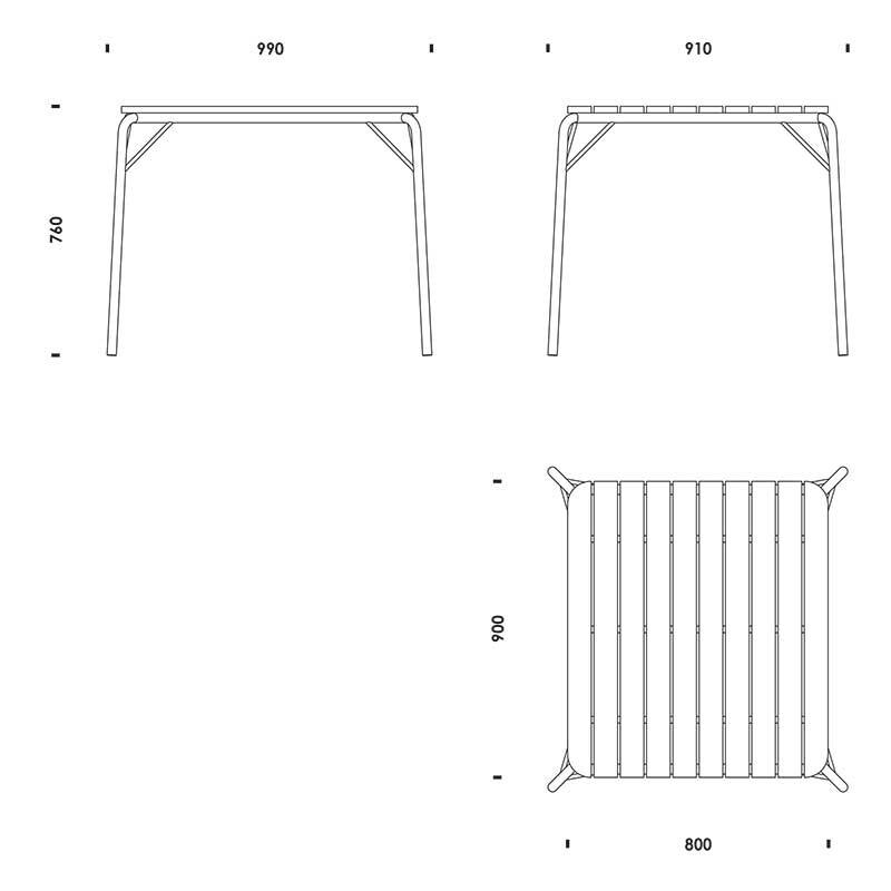 Vig Outdoor Table Wood 80x90cm