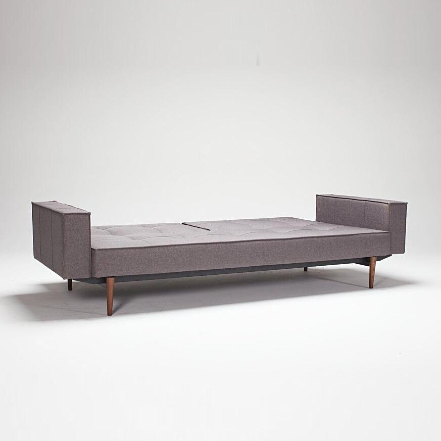 Splitback Styletto Sofa Bed With Armrests Dark Wood