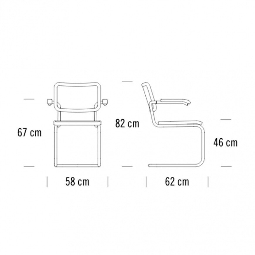 S 64 N Pure Materials Cantilever Armchair Walnut