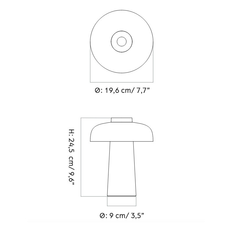 Reverse LED Table Lamp with Battery