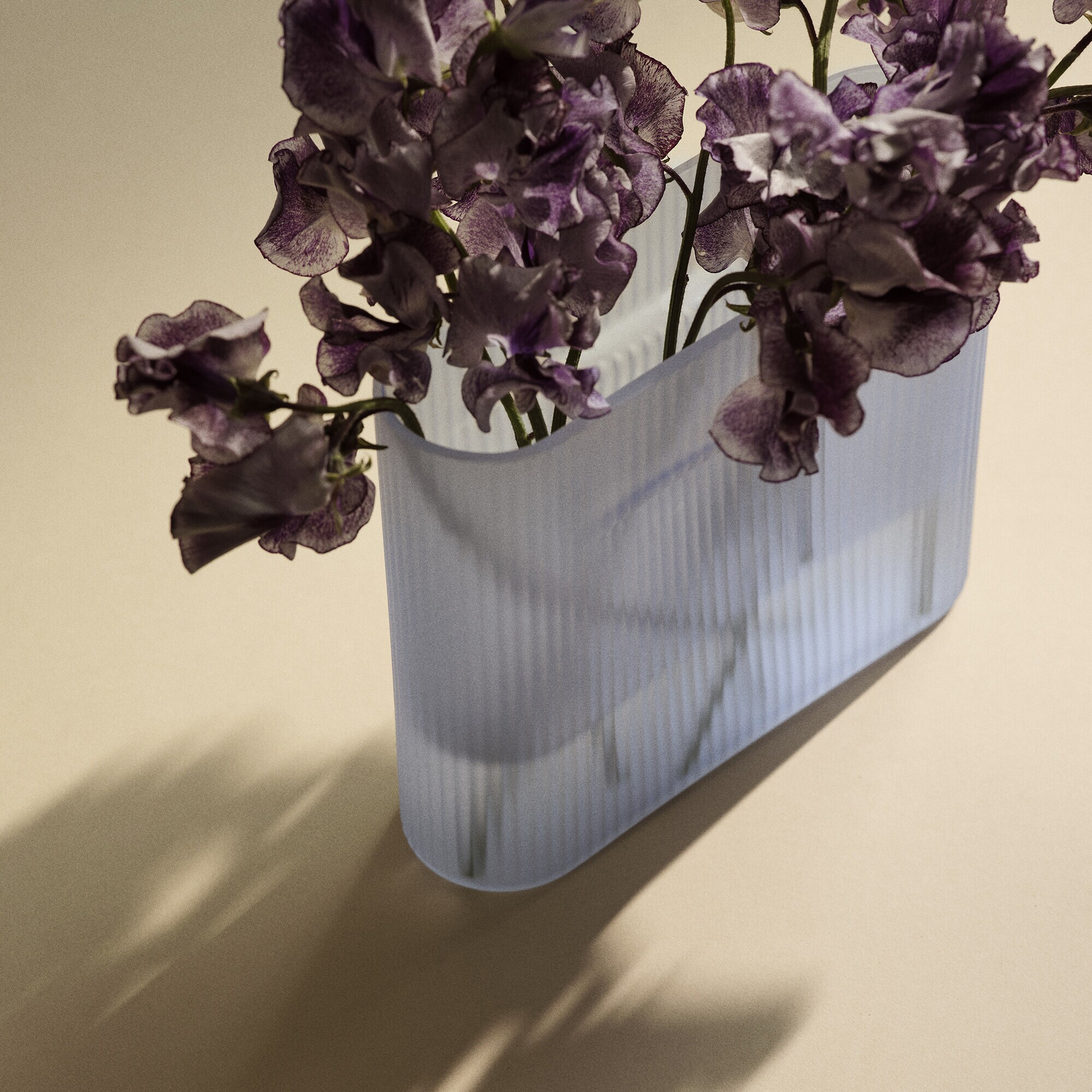 Ridge Vase Glass H 35cm