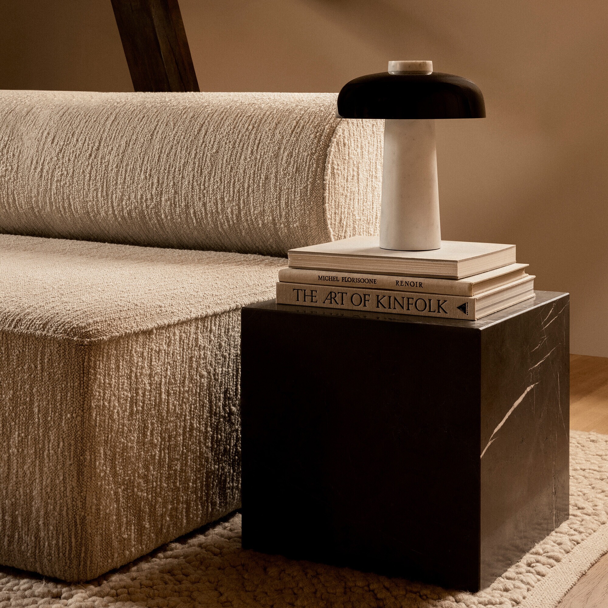 Reverse LED Table Lamp Marble