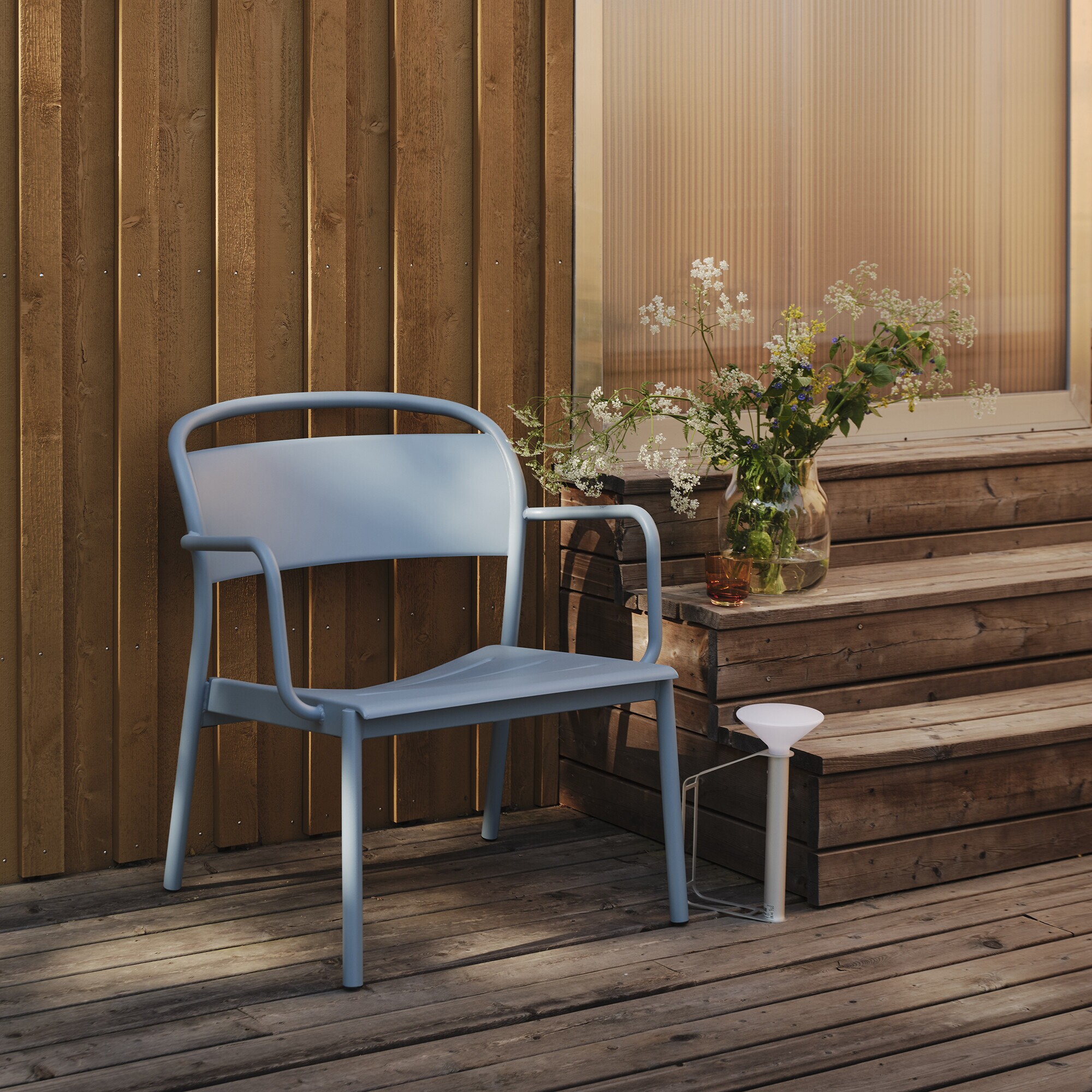 Linear Steel Lounge Garden Armchair
