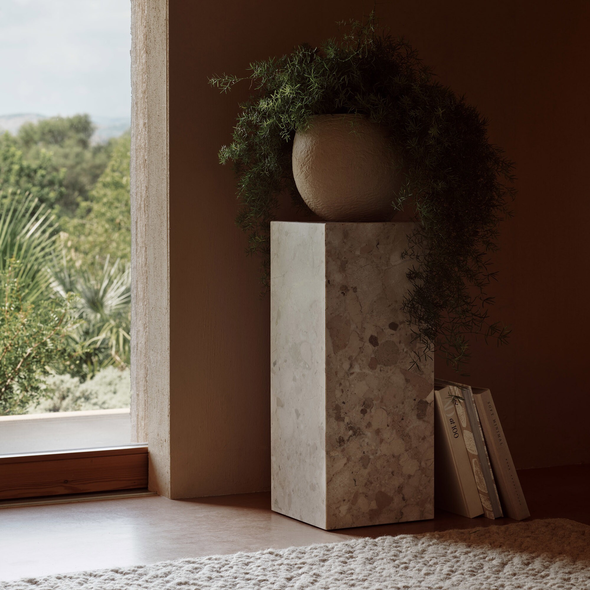 Plinth Pedestal Side Table H 75cm