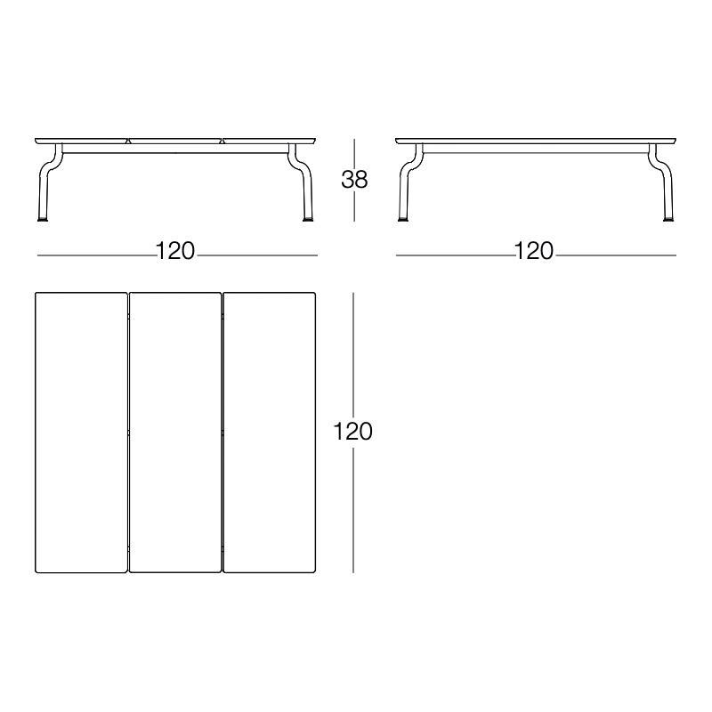 South Garden Table Low 120x120cm
