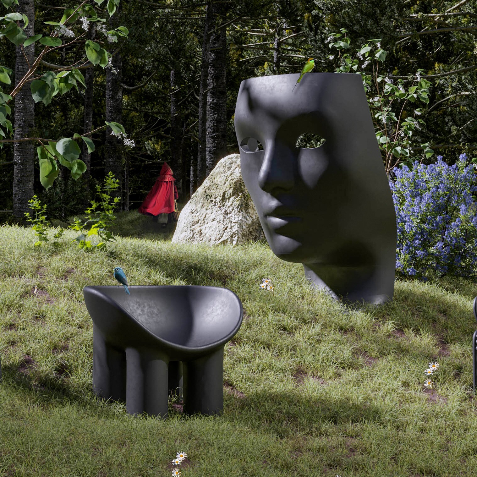 Roly Poly Green Garden Armchair