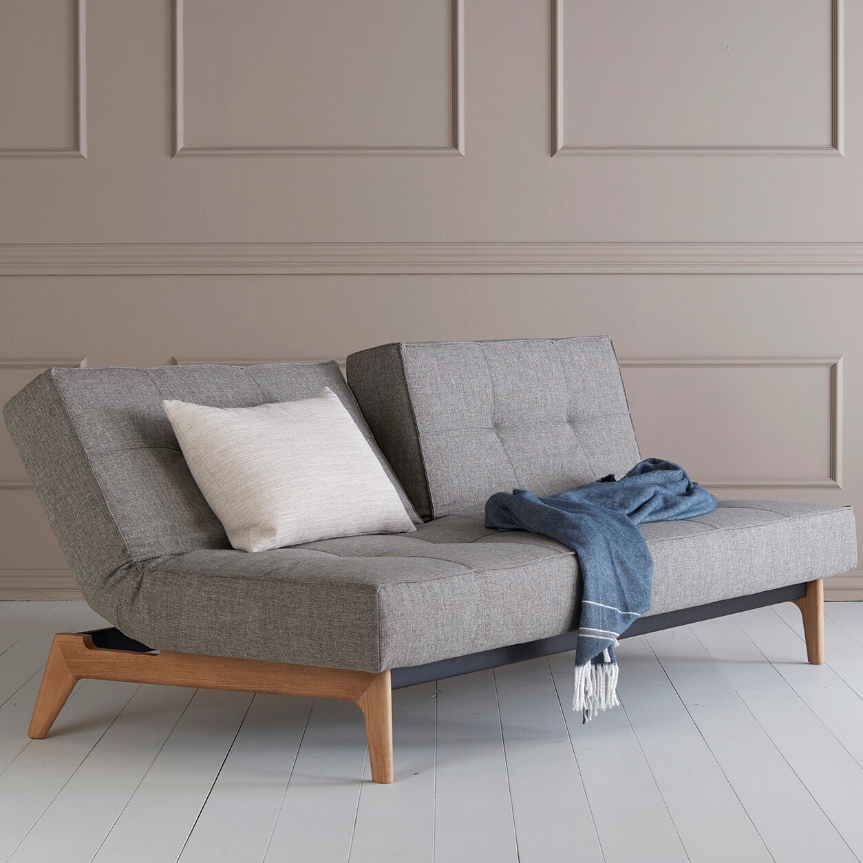 Splitback Sofa Bed Oak 210x96cm