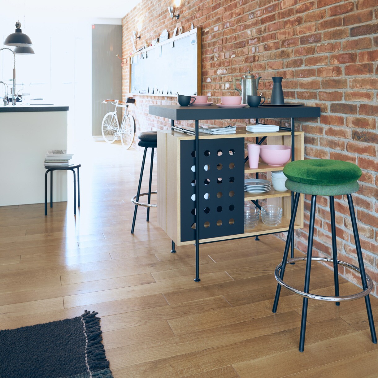 Tom Stool Seat Oak Black