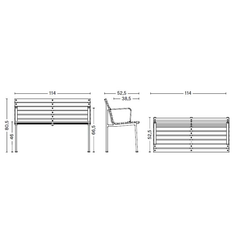 Traverse Outdoor Dining Bench with Armrests