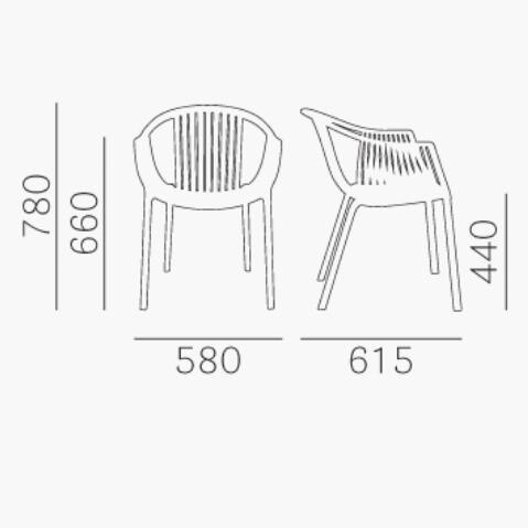 Tatami 306 Garden Armchair Set of 4