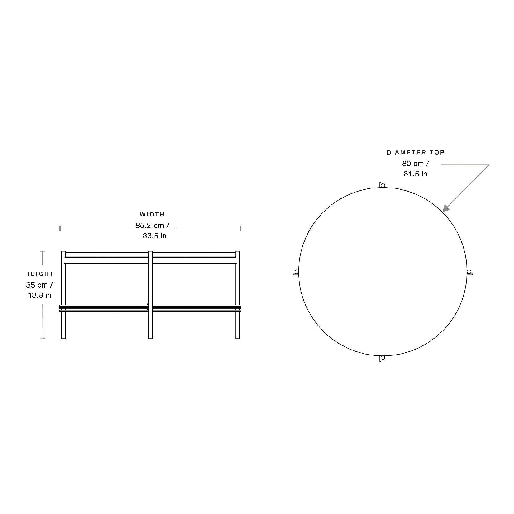 TS Outdoor Side Table Ø80cm