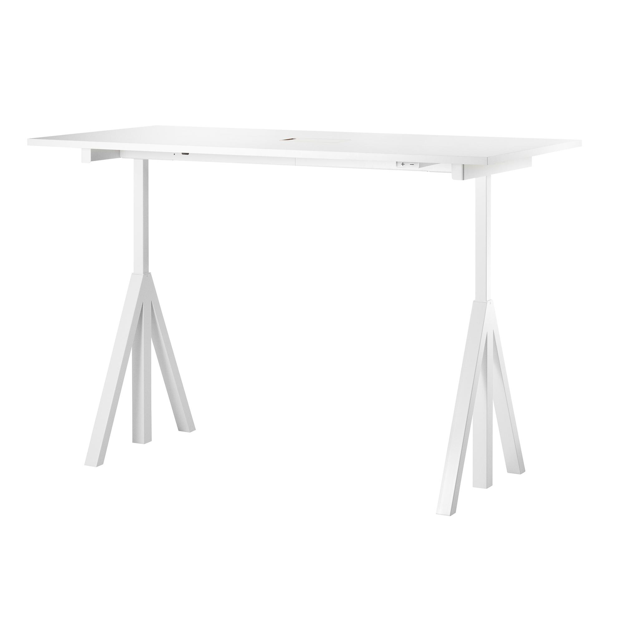 String Works Desk Height Adjustable White Frame