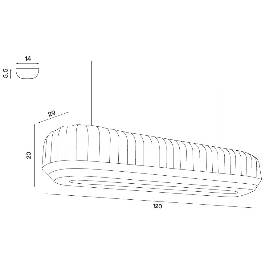 Tradition LED Suspension Lamp Linear