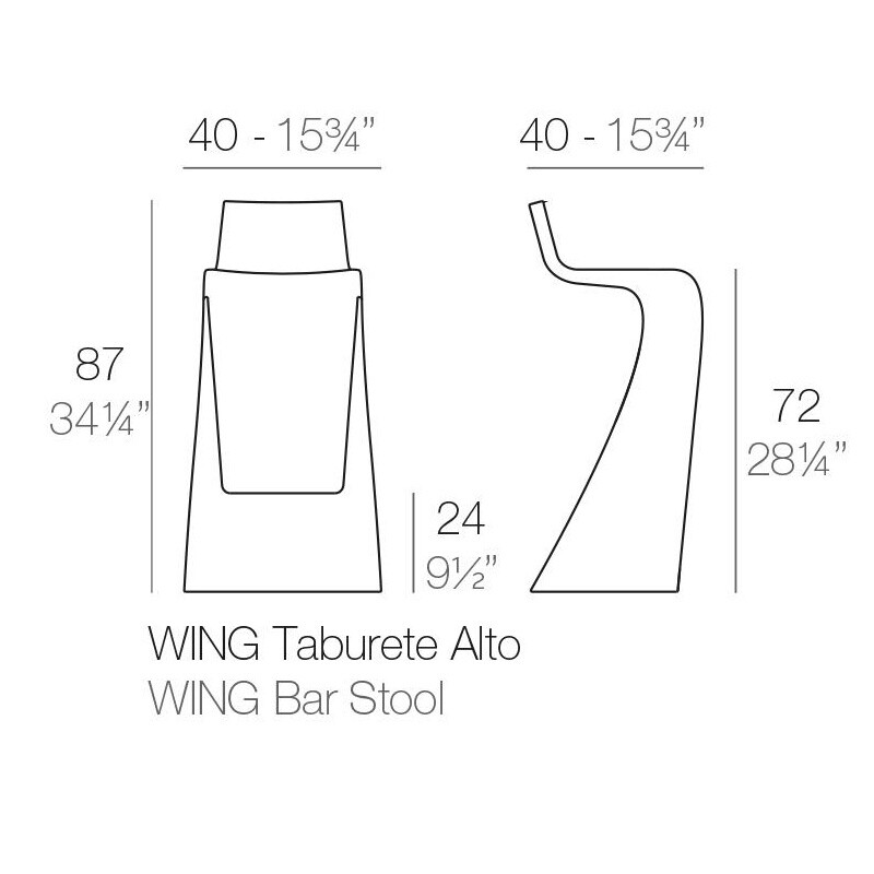 Wing Outdoor Barstool 72cm