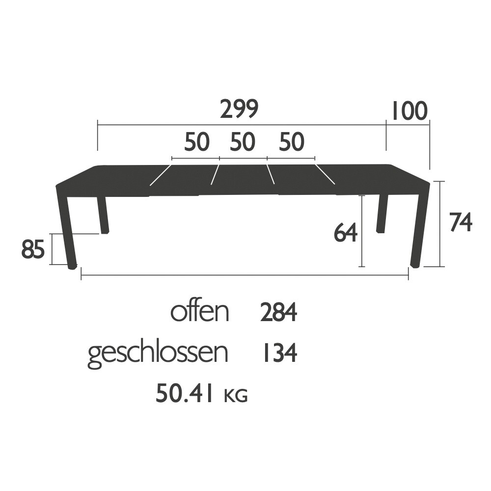 Ribambelle XL Garden Table with 3 extensions