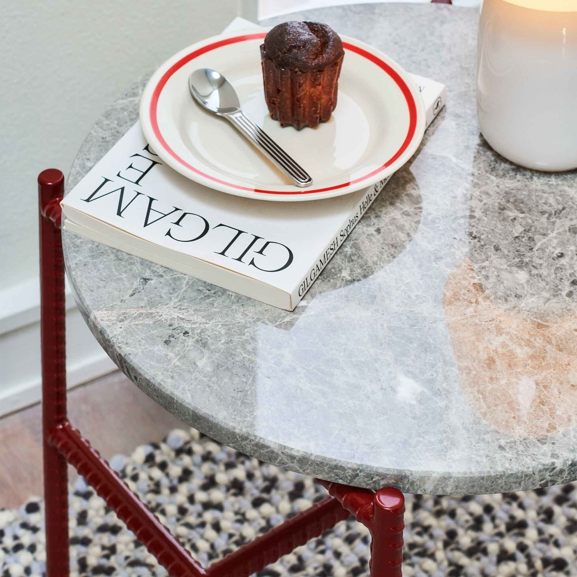 Rebar Side Table Marble Ø45cm
