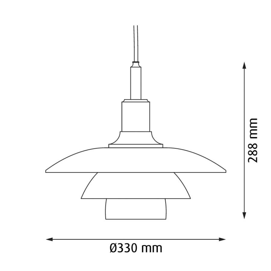PH 3 1/2 - 3 Glass Suspension Lamp